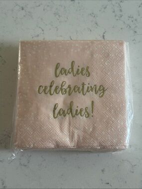 Galentine’s Day “Ladies Celebrating Ladies” Blush Pink Cocktail Napkins - 40 ct